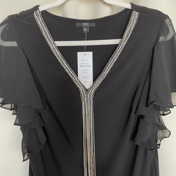JBS, midi, black dress, never worn, decorative details - Picture 2 of 3